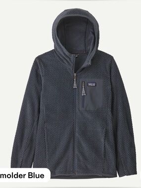 Patagonia Kids R1 Air full zip hoody, smoulder blue - size XXL (16-18)